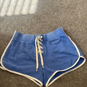 ⭐️AERIE Blue and White Lace-Up Women's Lounge Shorts